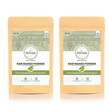 Purvina Organic Raw Mango Powder 100gm*2